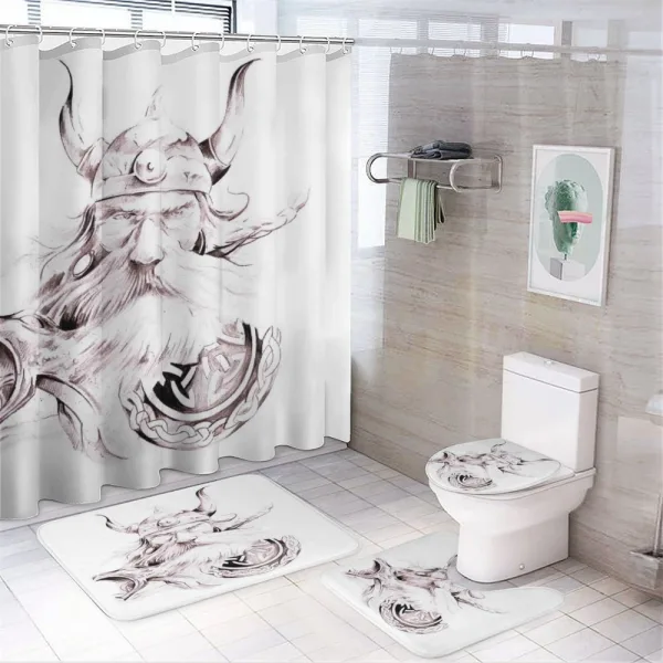 Wise Old Viking Warrior on a shower curtain