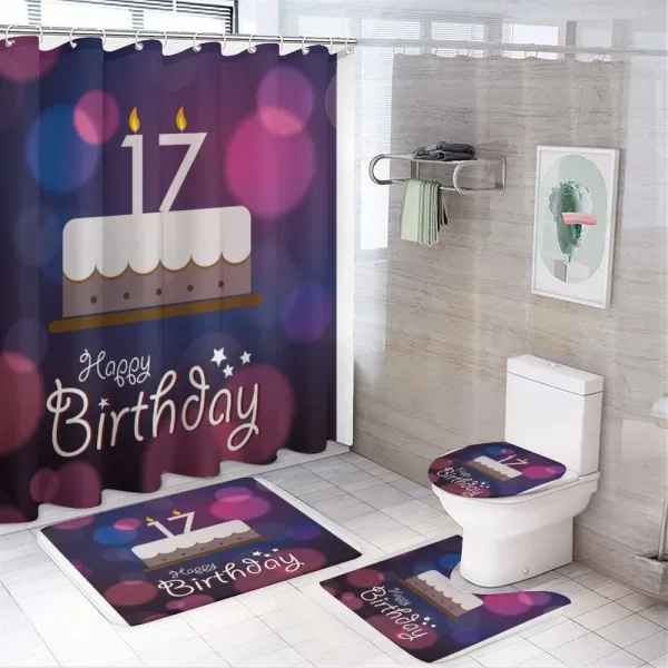 17 Party Cake on a shower curtain