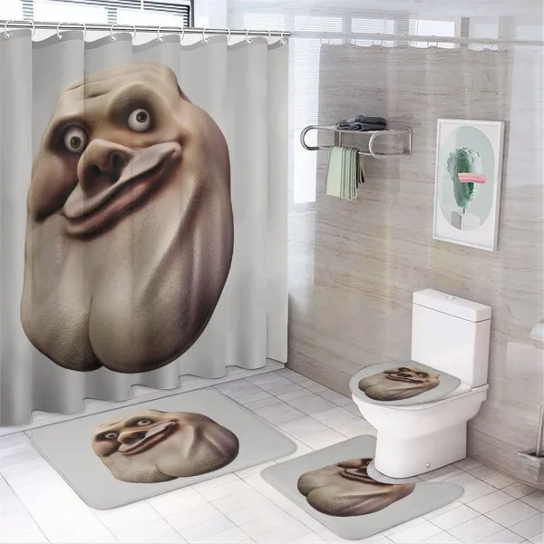 Awkward Meme Ugly Face on a shower curtain