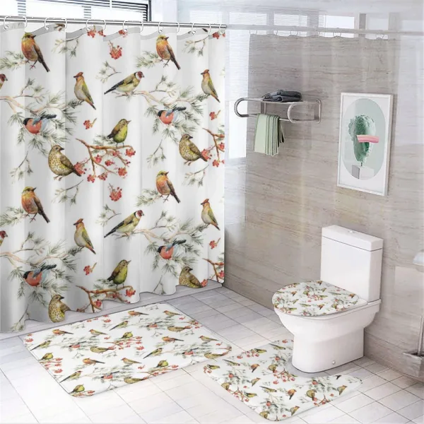 Colorful Forest Birds on a shower curtain