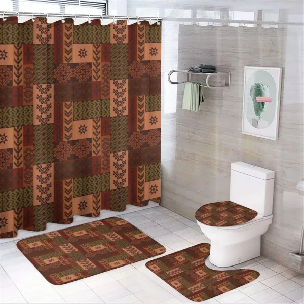Folk Shape on a shower curtain