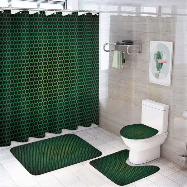 Grid Tile Polygons on a shower curtain