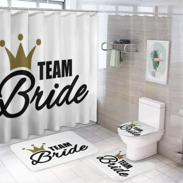 Heraldic Crown Text on a shower curtain