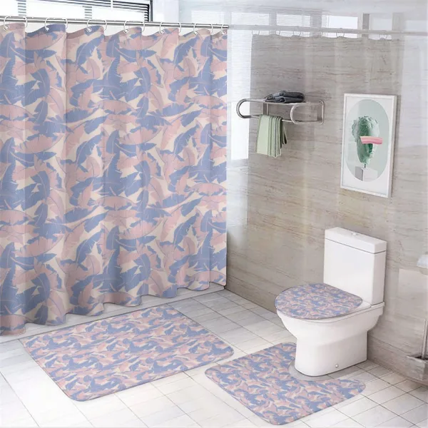 Palm Leaves Soft Tones on a shower curtain