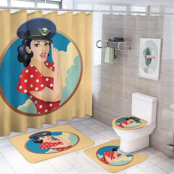 Pilot Captain Hat on a shower curtain