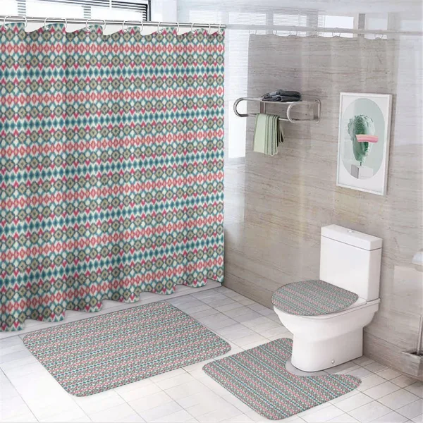 Rhombus on a shower curtain