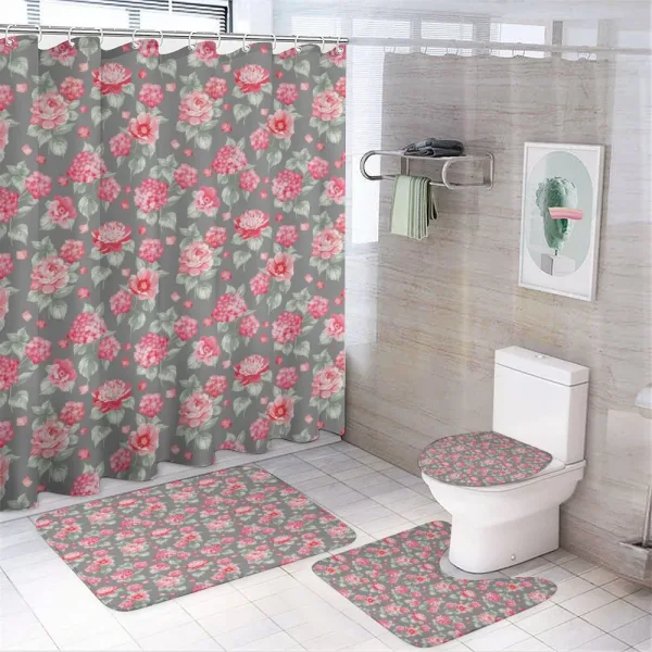 Romantic Bridal Bouquets on a shower curtain
