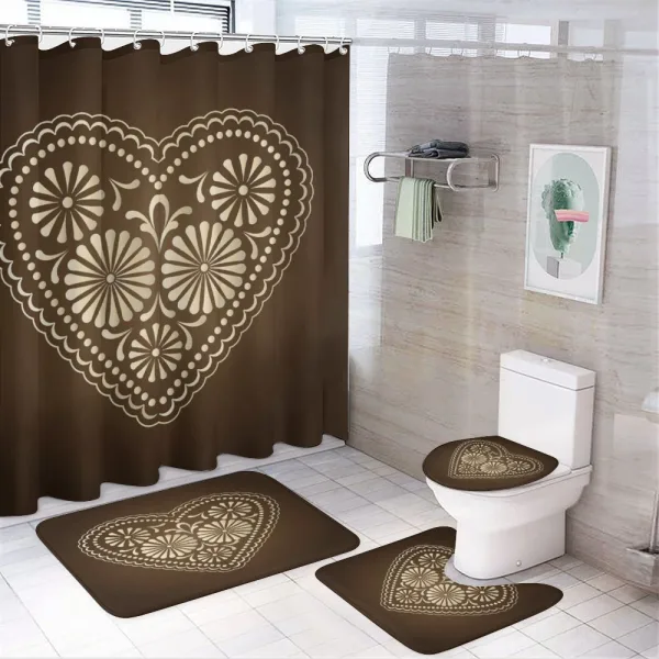 Romantic Heart Pattern on a shower curtain