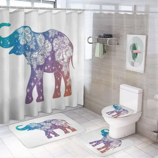 Roses on a shower curtain