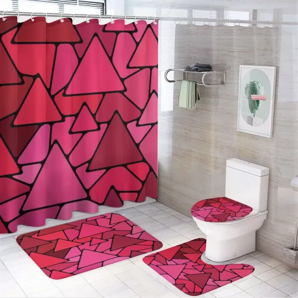 Stained Glass Geometry on a shower curtain