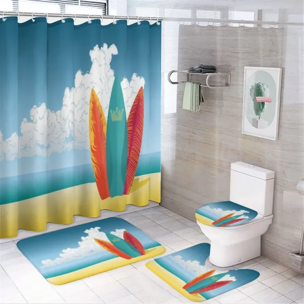 Surfboards on Coast on a shower curtain