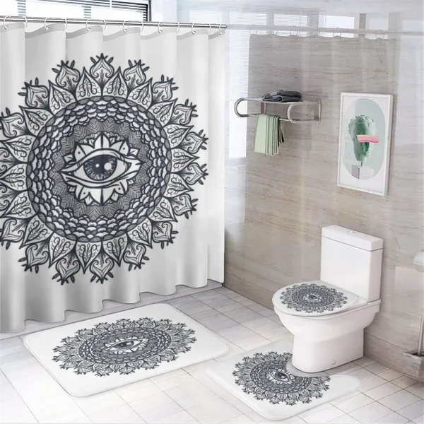 Vintage Tribal Mandala on a shower curtain