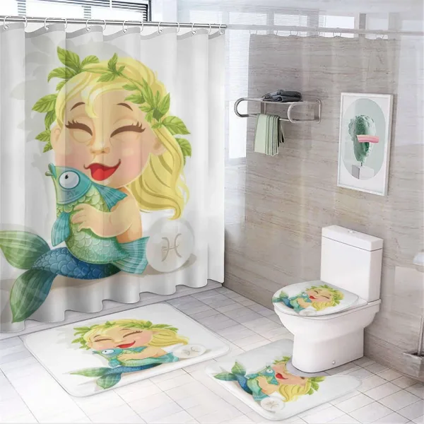 Baby Pisces on a shower curtain