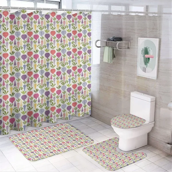 Beetroot and Carrot Arr on a shower curtain