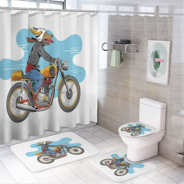 Cartoon Fun Dog on a shower curtain