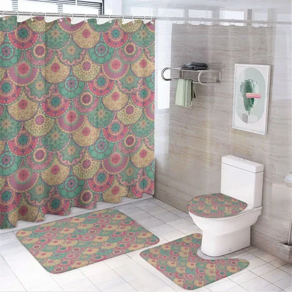 Classic Circular Shape on a shower curtain