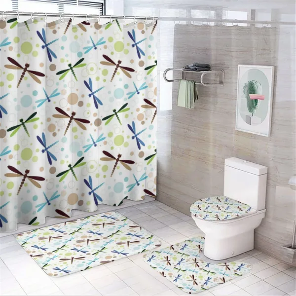 Colorful Bubble Shape on a shower curtain