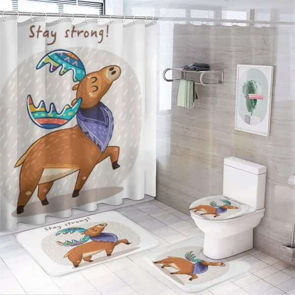 Colorful Fun Boho Deer on a shower curtain