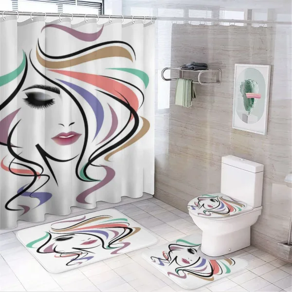 Dark Smokey Eye Make-up on a shower curtain