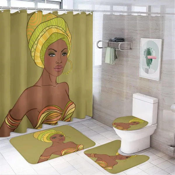 Fashion Lady with Earrings on a shower curtain