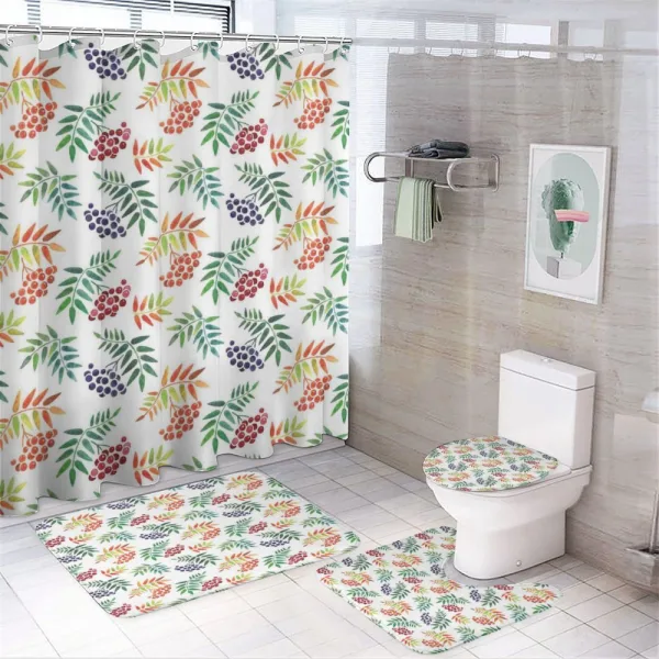 Hand Drawn Berry Branch on a shower curtain