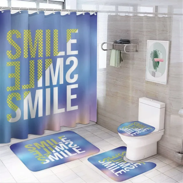 Modern Design Positive Word on a shower curtain