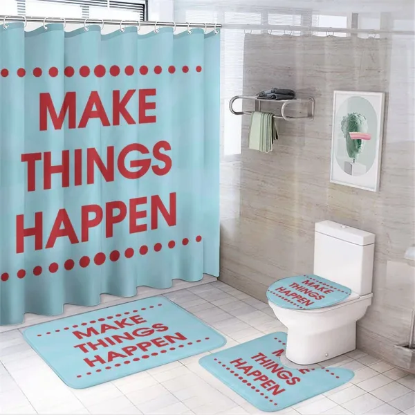 Positive Life Motivation on a shower curtain