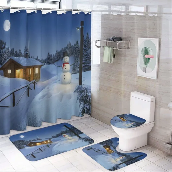 Rustic Wood Cottage on a shower curtain