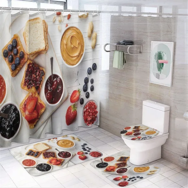 Sandwiches on White on a shower curtain