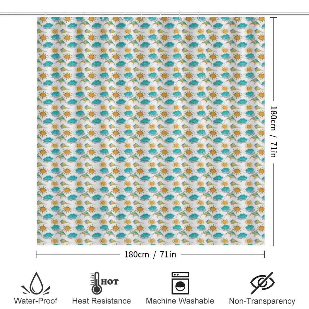Sun and Clouds with Outlines — Detail 2