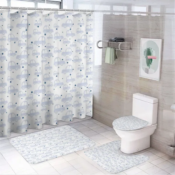 Toy Vehicles Abstract Dots on a shower curtain