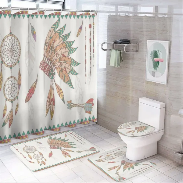 Tribal Chief Headdress on a shower curtain