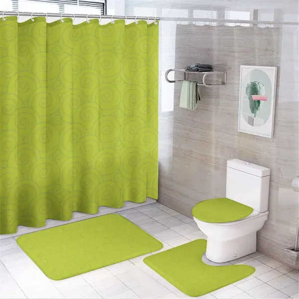 Vibrant Colored Curls on a shower curtain