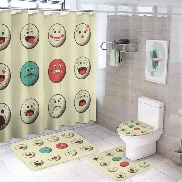 Vintage Old Face Moods on a shower curtain