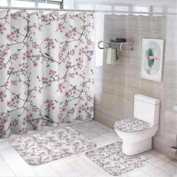 Asian Floral Botany on a shower curtain