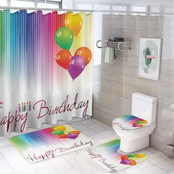 Balloon Greeting Candle on a shower curtain