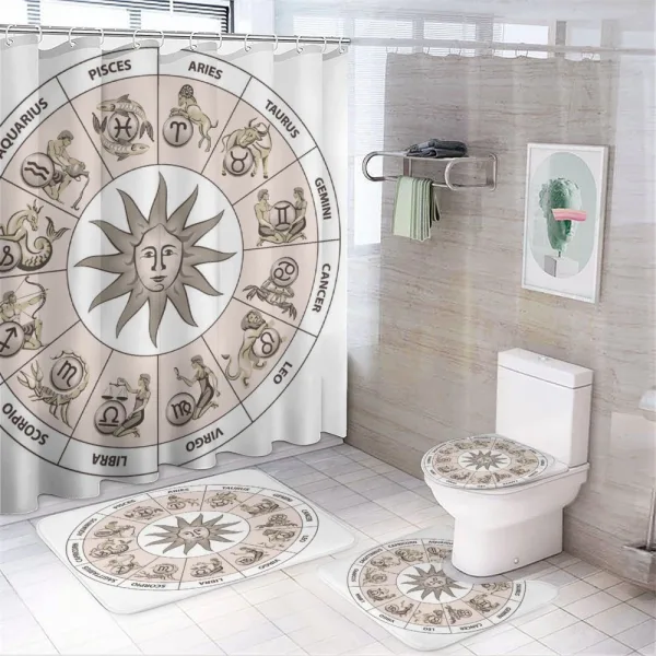 Circle of Zodiac Sign on a shower curtain