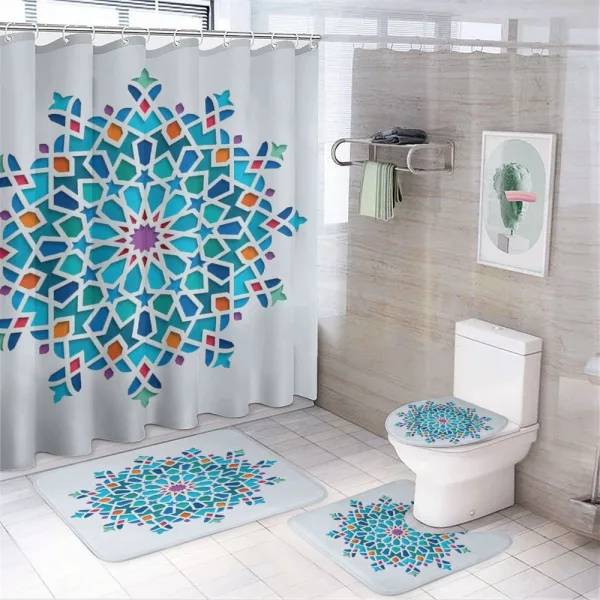 Damask on a shower curtain