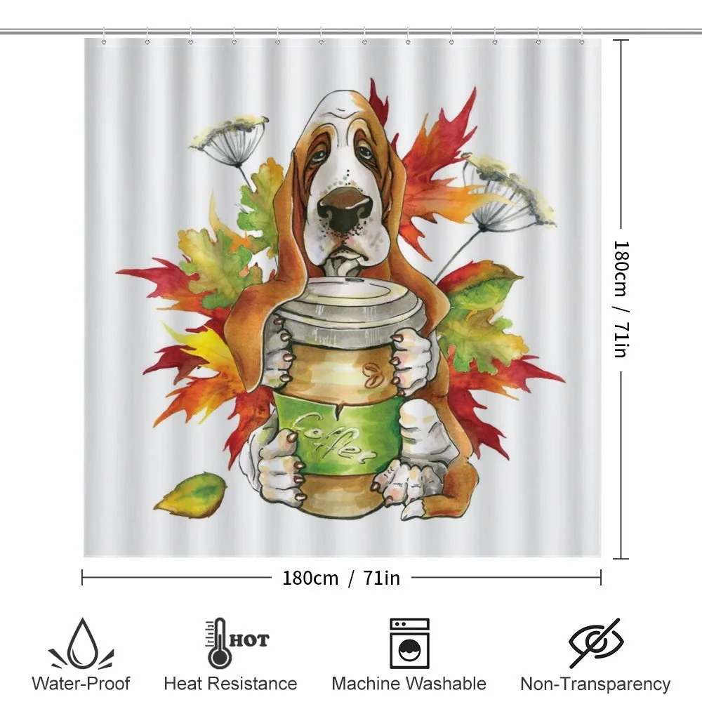 Dog Coffee Autumn Leaf — Detail 2