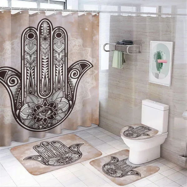Esoteric Luck Charm on a shower curtain