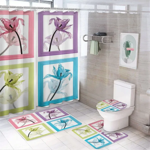 Flowers in Frames on a shower curtain