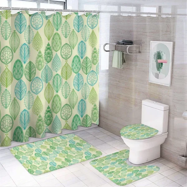 Leaves Forest Pattern on a shower curtain