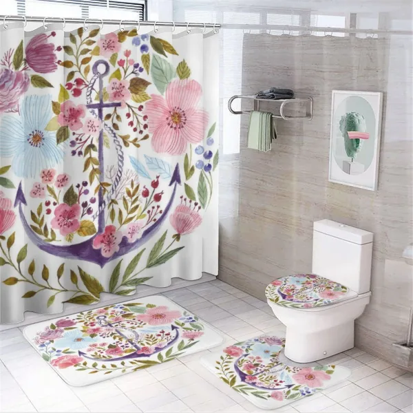 Marine Anchor Ivy on a shower curtain