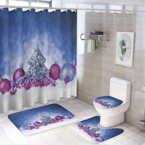 Noel Ornaments on a shower curtain