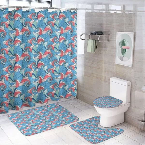 Pastel Half Circles on a shower curtain