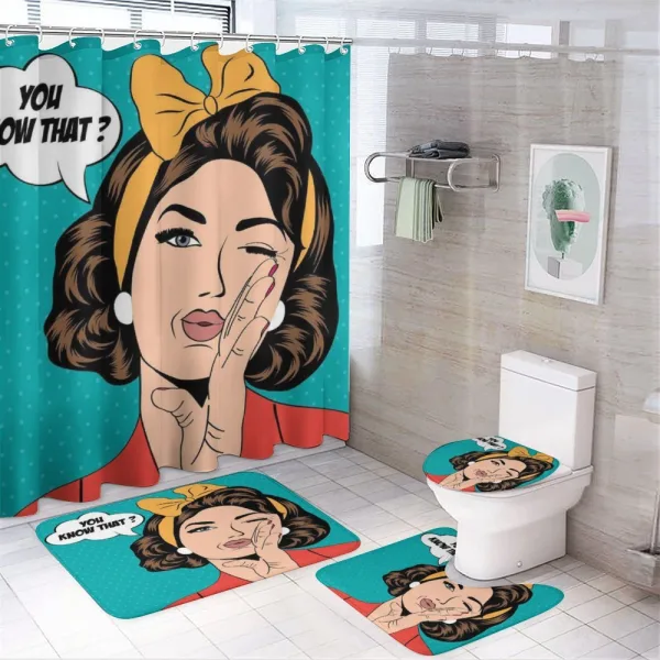 Pop Art Eye Winking on a shower curtain