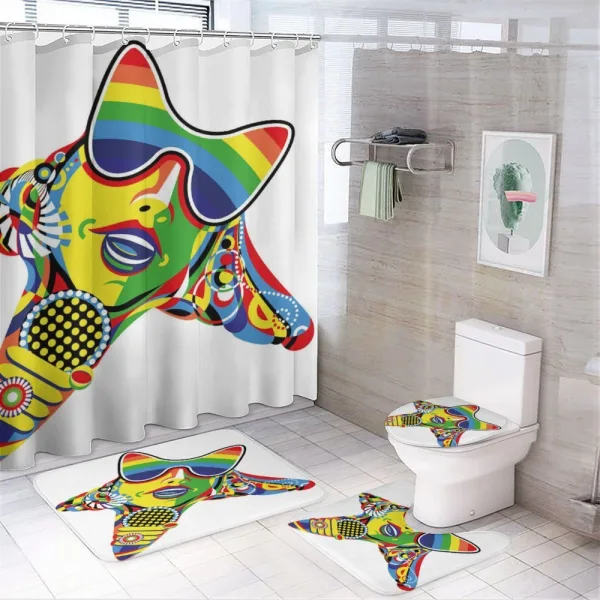 Rainbow Color Art on a shower curtain