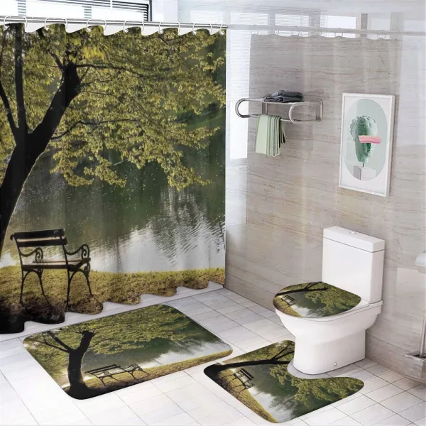 Resting at Riverside on a shower curtain