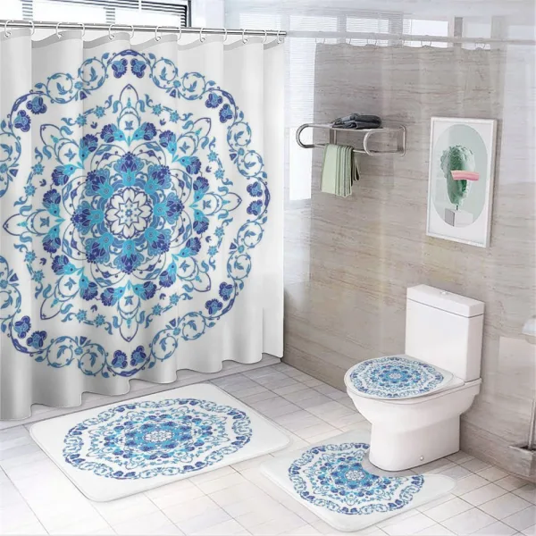 Rich Floral Ornamental on a shower curtain