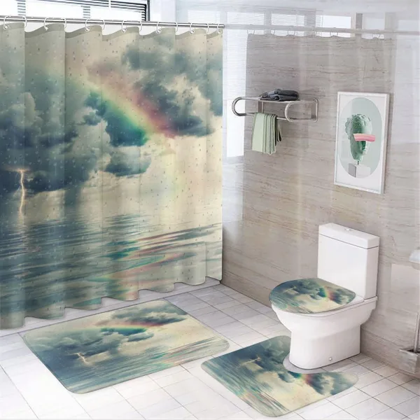 Romantic Water Drops Rainbow on a shower curtain
